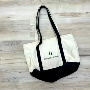 Churchill downs Boat Travel Tote green & cream Book Tote Travel Bag